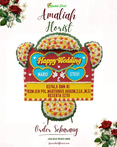 Karangan Papan Bunga Pernikahan di Bontoala Parang